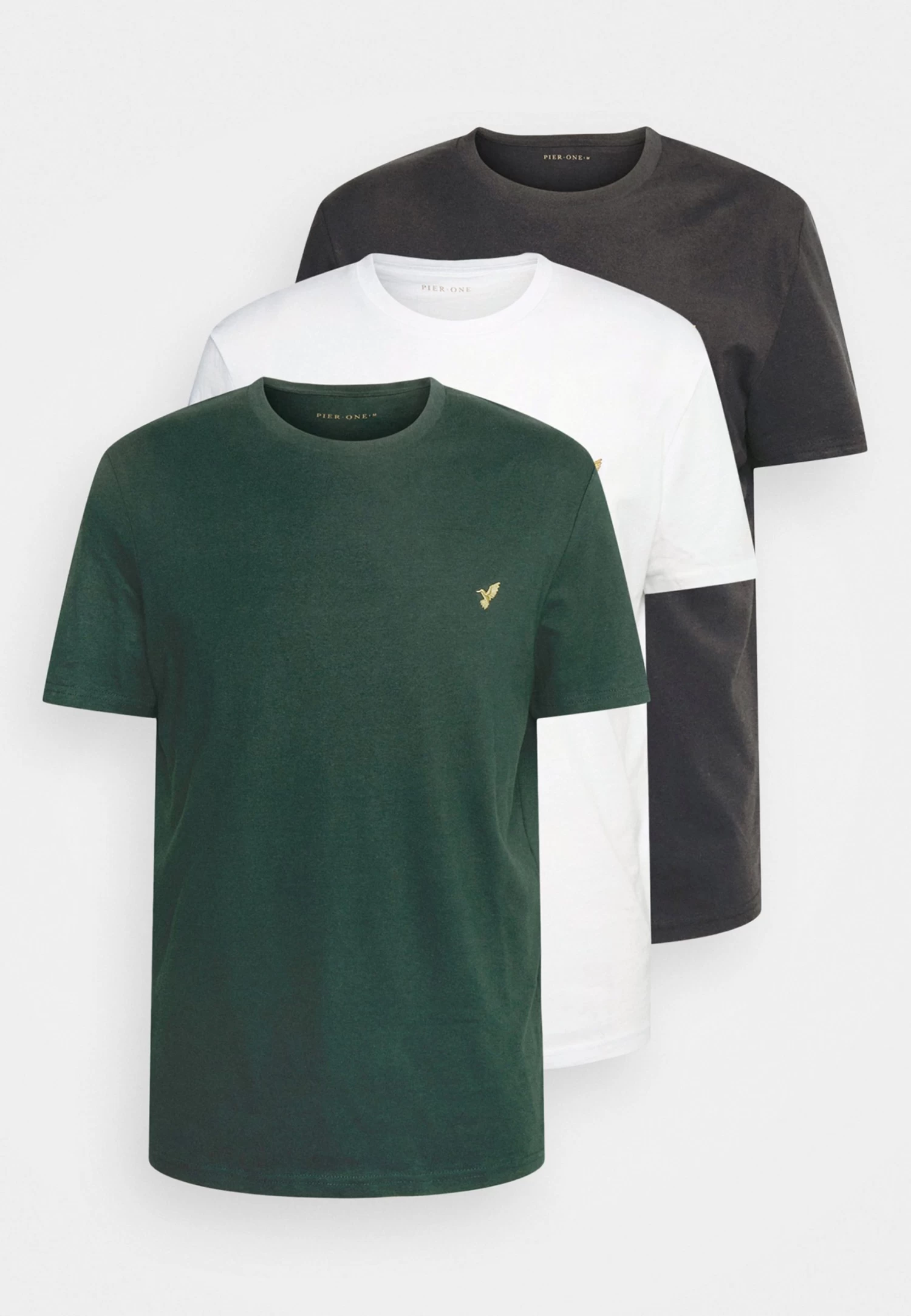 3 Pack - Basic T-Shirt - White, Black, Dark Green