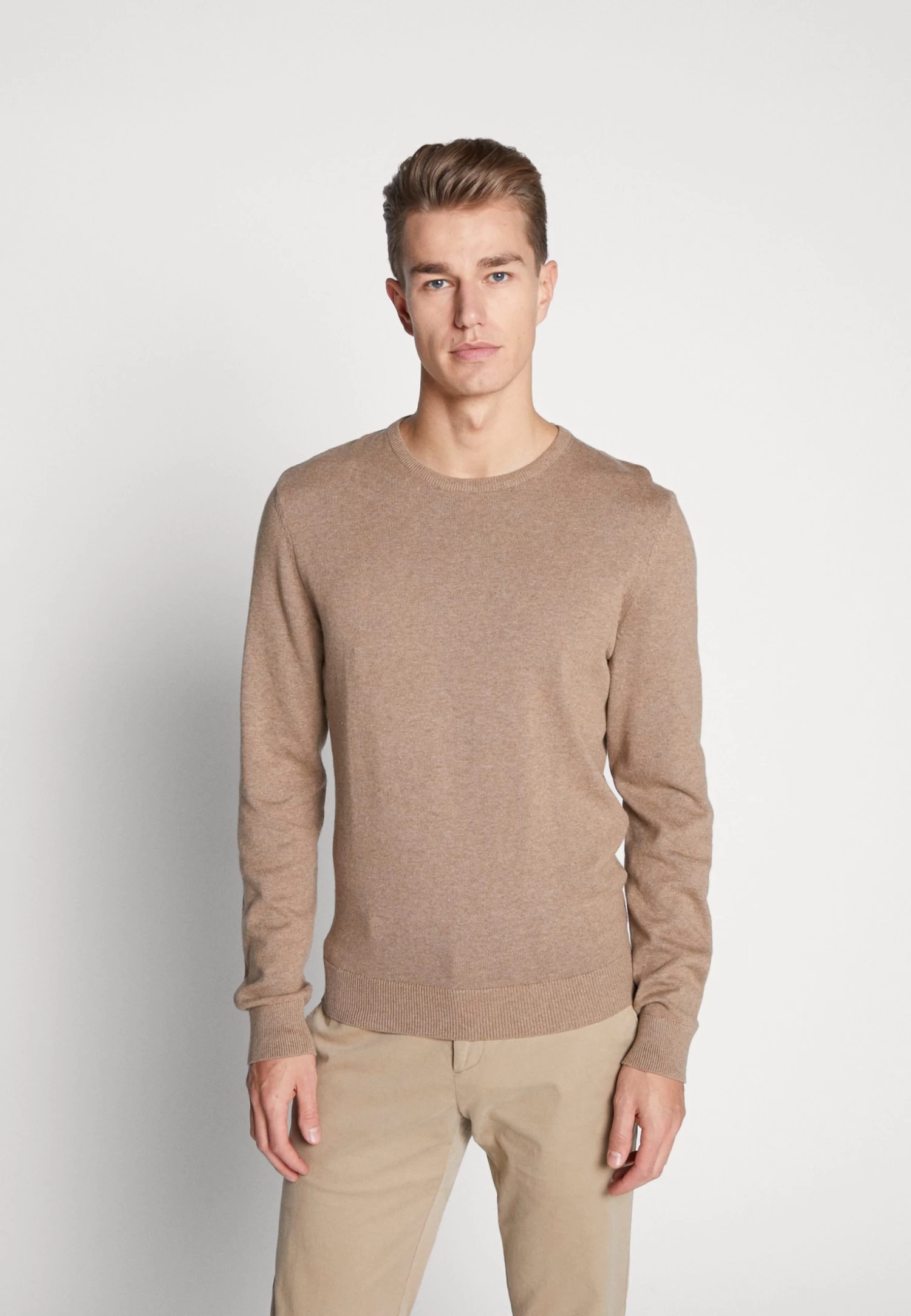 Basic Crewneck - Jumper - Mottled Beige