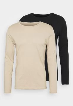 Pier One 2 Pack - Long Sleeved Top - Beige/Black