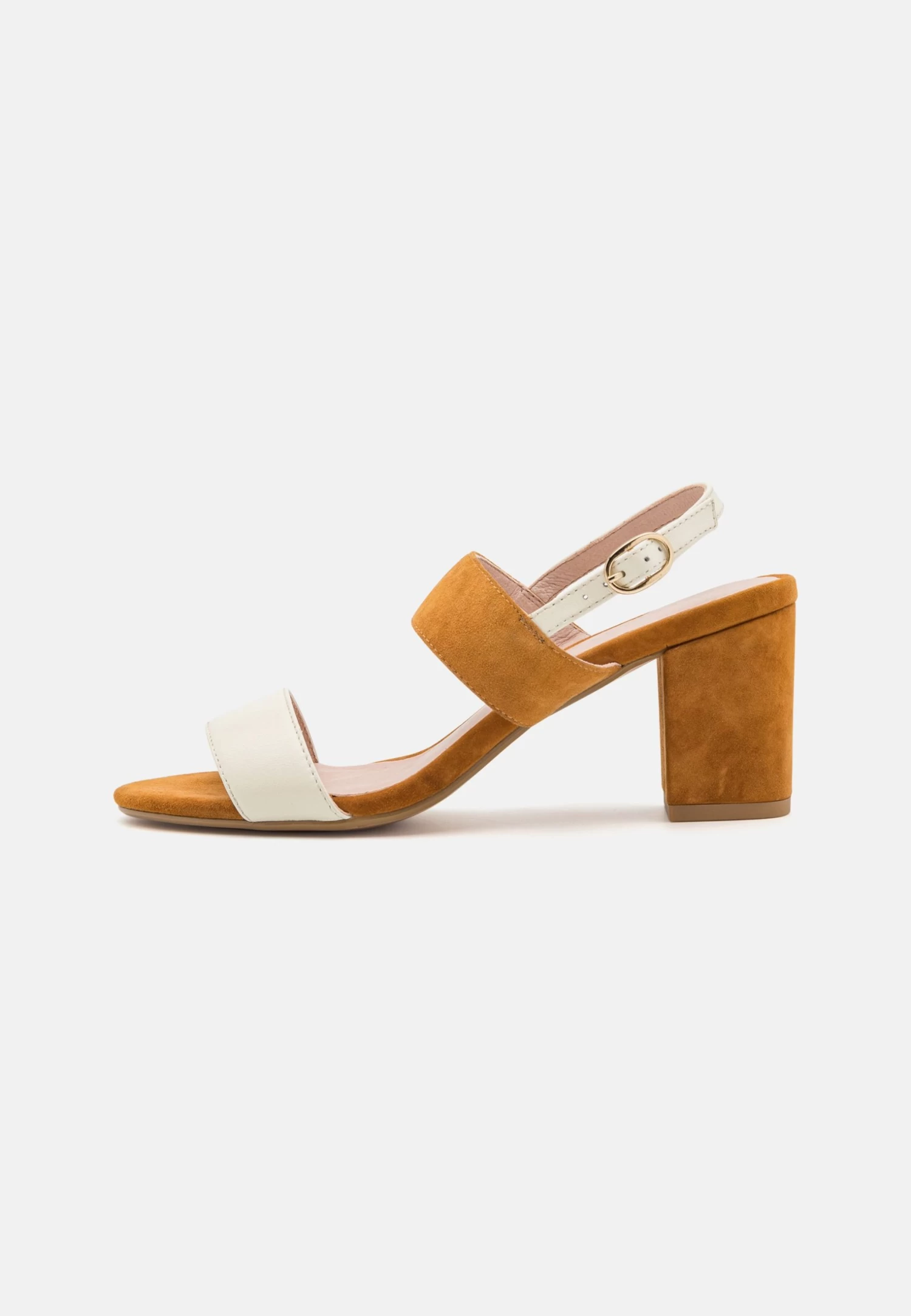 Leather- Sandals - White/Cognac