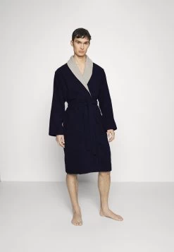 Pier One Shawl Towel Bathrobe - Dressing Gown -Dark Blue