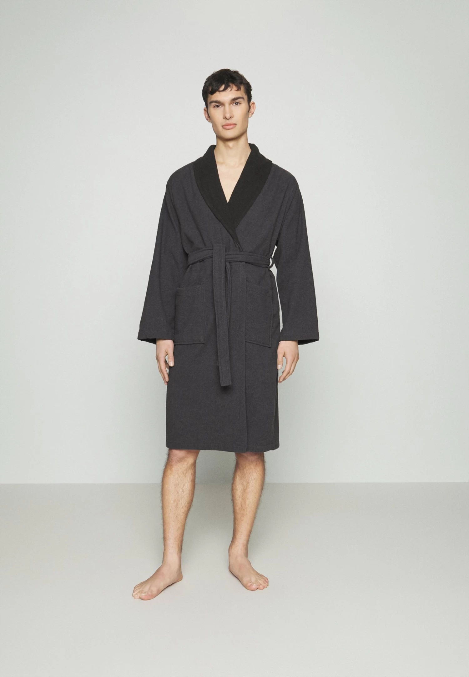 Shawl Towel Bathrobe - Dressing Gown - Dark Grey