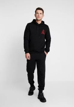 Pier One 2 Pack - Tracksuit Bottoms - Black/Mottled Light Gre