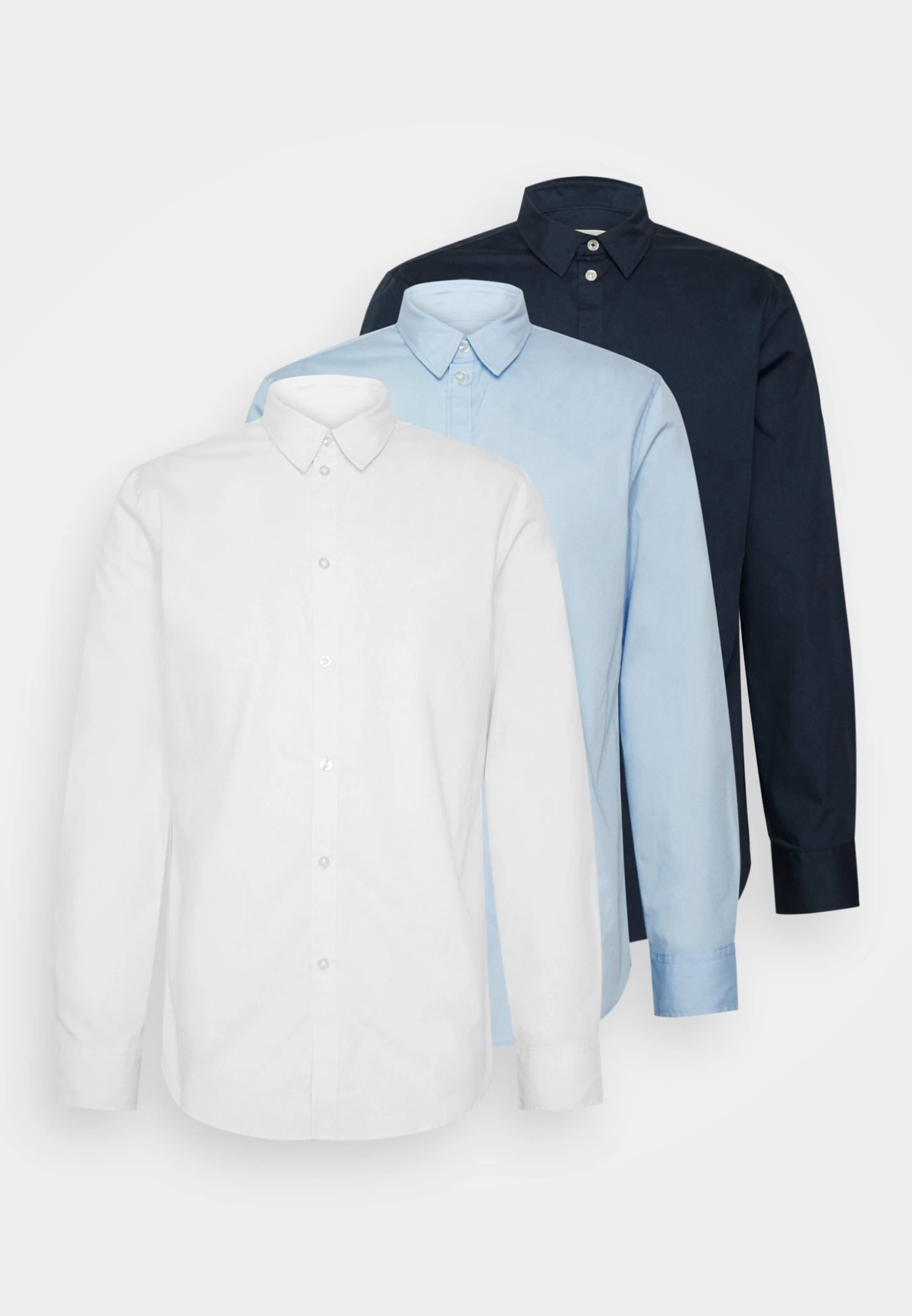 3 Pack - Formal Shirt - White/Light Blue/Dark Blue
