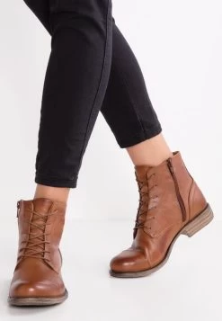Pier One Lace-Up Ankle Boots - Brandy
