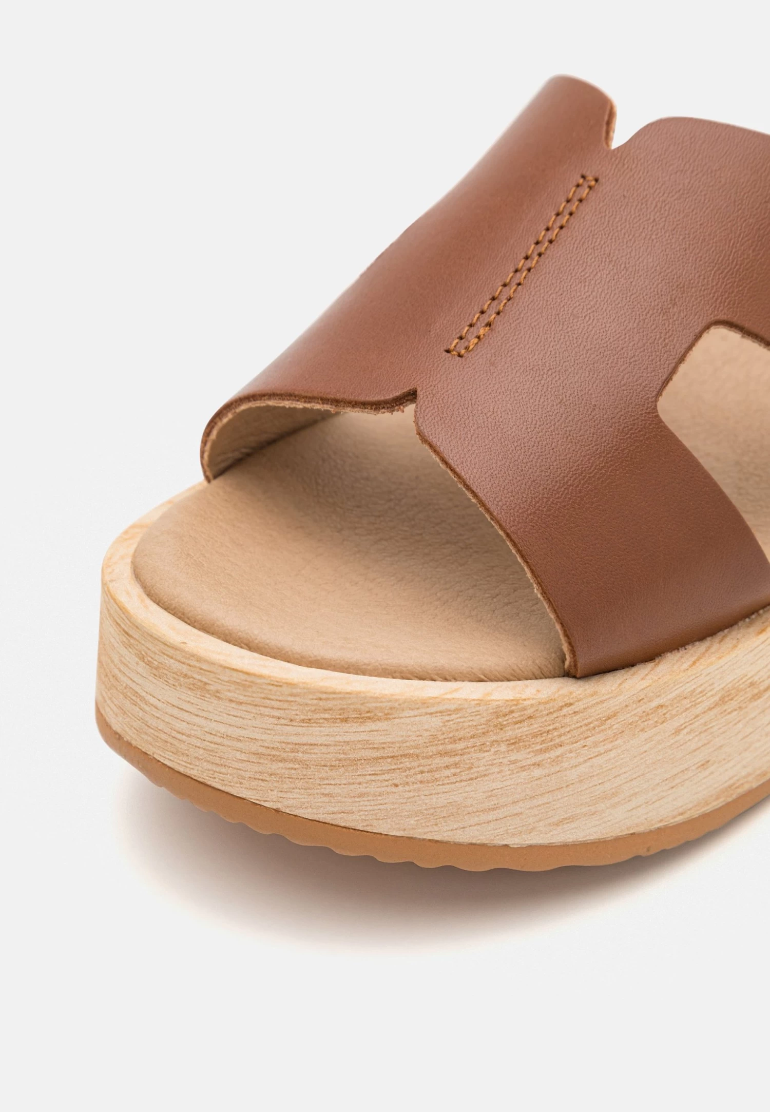 Leather - Clogs - Cognac