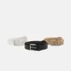 Pier One 3 Pack Unisex - Belt - Black/Beige/White
