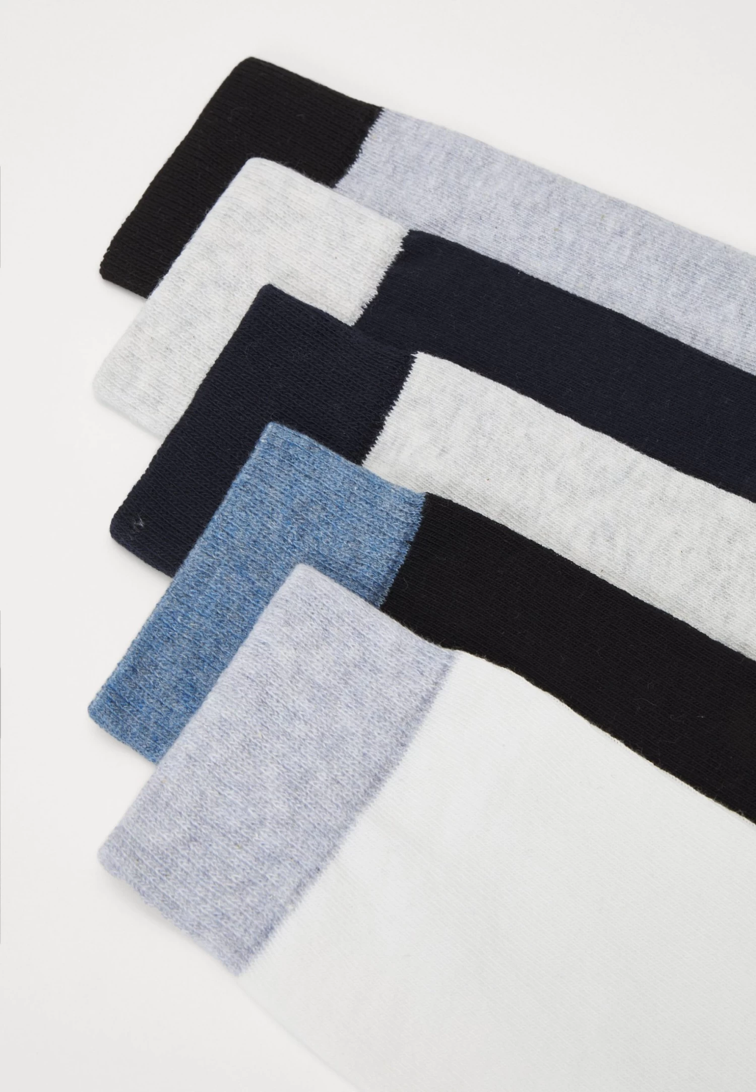 5 Pack - Socks - Mottled Light Grey/Dark Blue/Black
