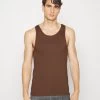 Pier One 3Pck Skin Tone Rib Vest- Undershirt - Brown